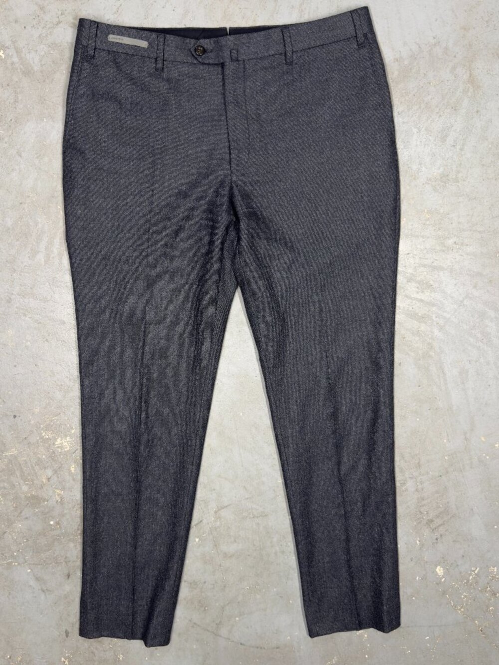 NWT Corneliani Dress Pants Comfort 17.75 Microns Wool Trousers Tweed Grey 36x31